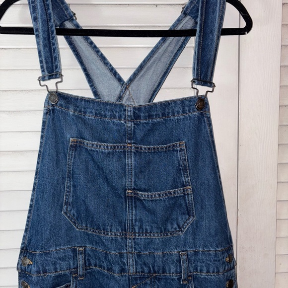 Free People We The Free Ziggy Denim Overalls Straight Leg Large - Picture 4 of 9